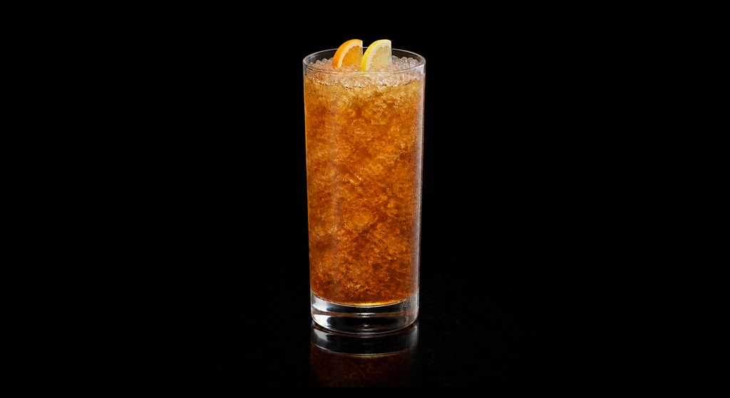 Half Court Cobbler cocktail on a dark studio background