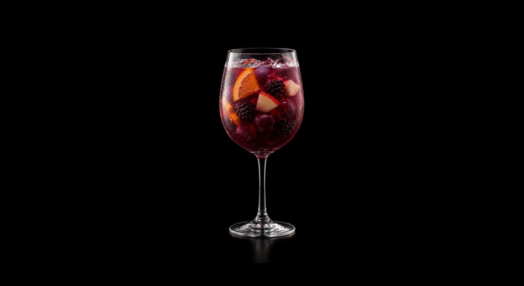 Halloween Grape Fruit Punch cocktail on a dark studio background