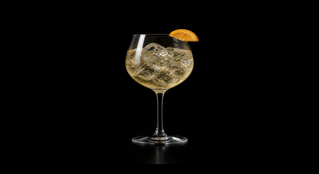 Harney's Breakfast cocktail on a dark studio background