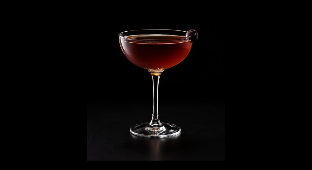 Harry Dean Stanton cocktail on a dark studio background