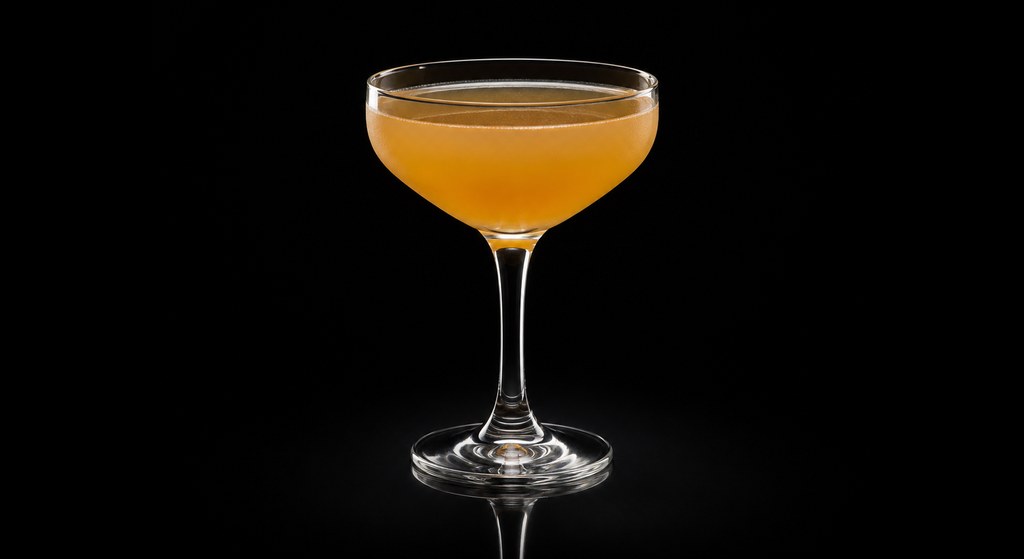 Harvest Time cocktail on a dark studio background