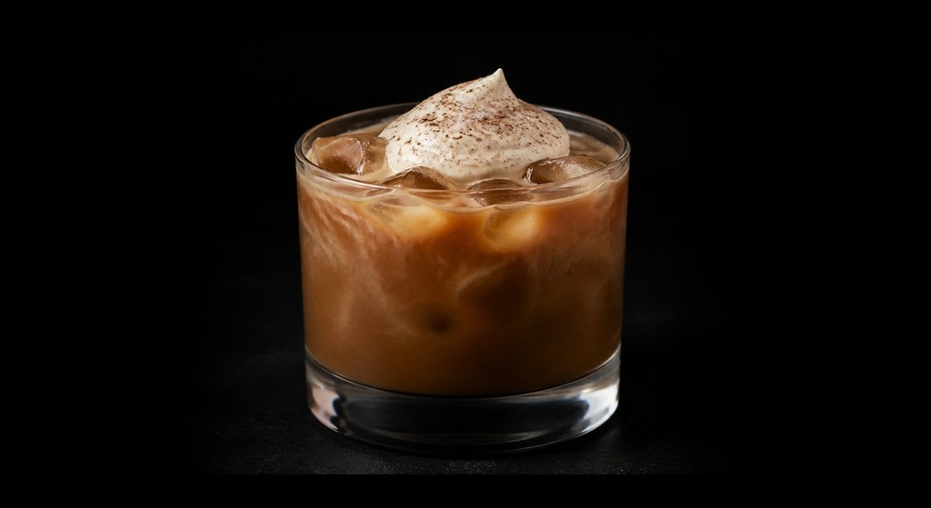 Haymaker cocktail on a dark studio background
