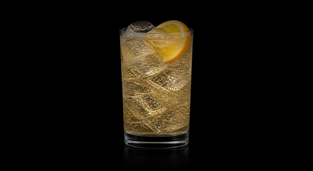 Headless Horseman cocktail on a dark studio background
