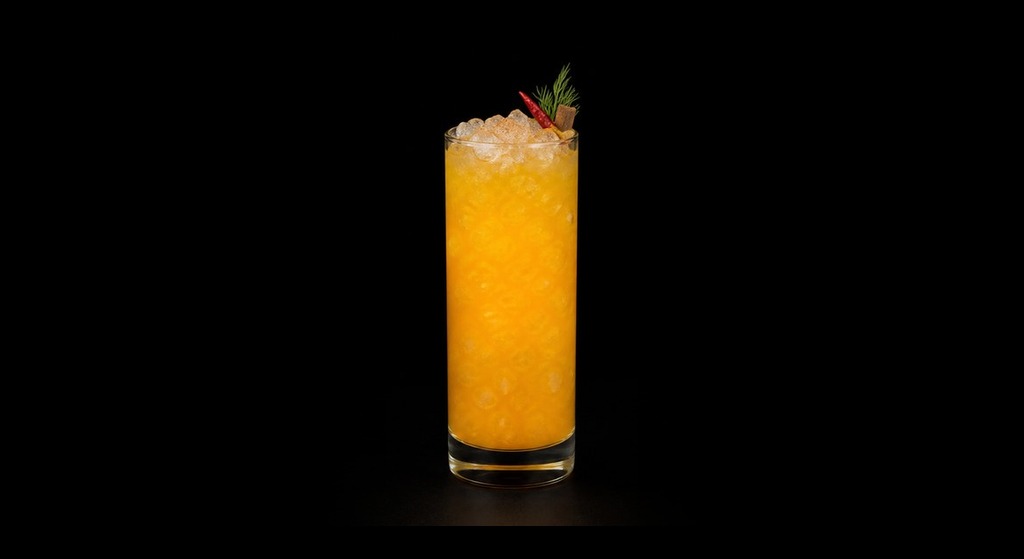 Heaven’s Clover cocktail on a dark studio background