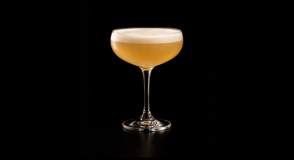 Hell or High Water cocktail on a dark studio background
