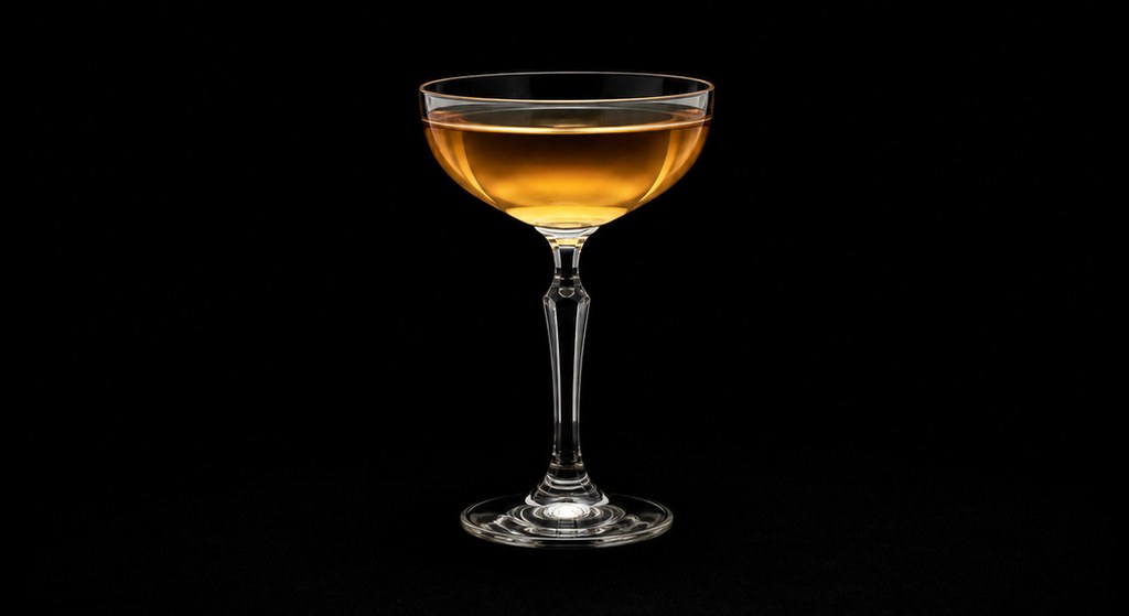 Hi Falutin’ cocktail on a dark studio background