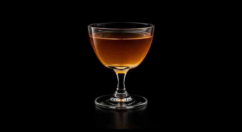 Highland Sazerac cocktail on a dark studio background