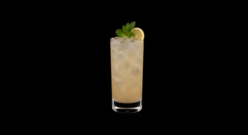 Hightail Out cocktail on a dark studio background