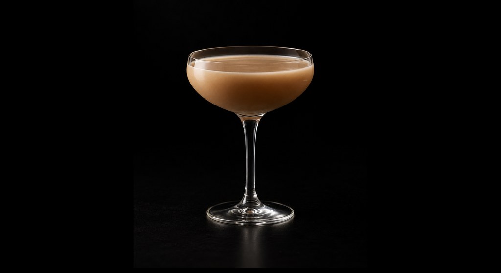 Hojicha Cocktail cocktail on a dark studio background
