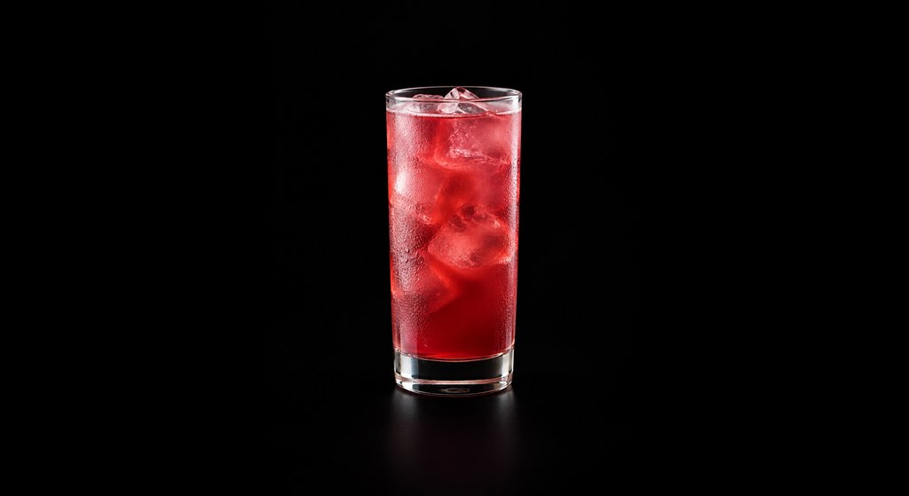 Holiday Cranberry Apple Mocktail cocktail on a dark studio background