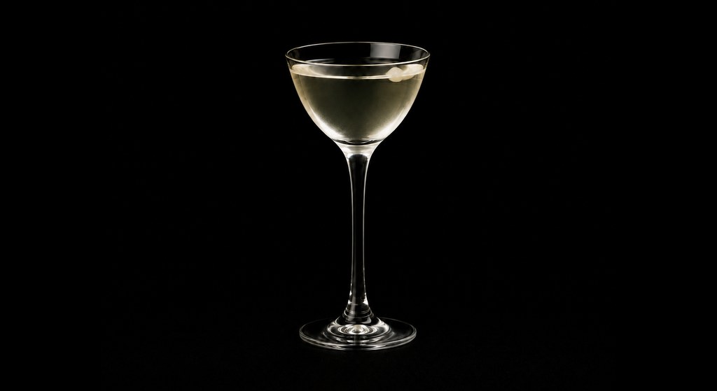 Holiday Martini cocktail on a dark studio background
