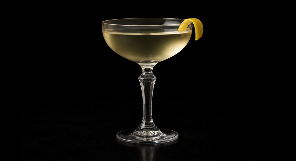 Holy Water’s Turf Club cocktail on a dark studio background