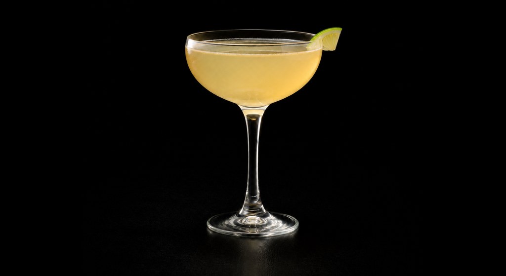 Honey Daiquiri cocktail on a dark studio background