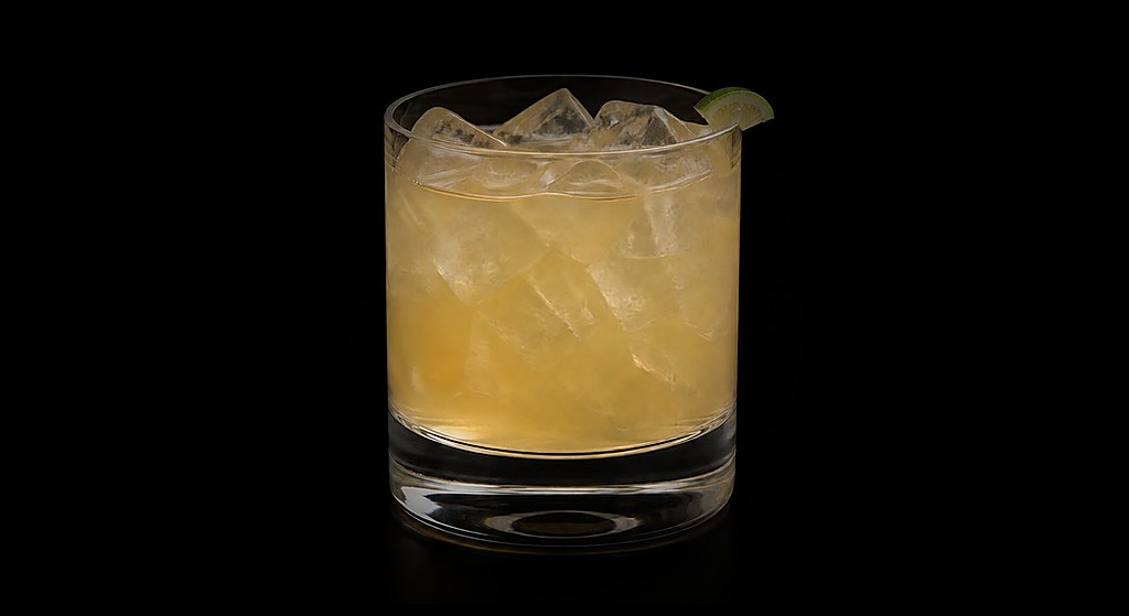 Honey Margarita cocktail on a dark studio background