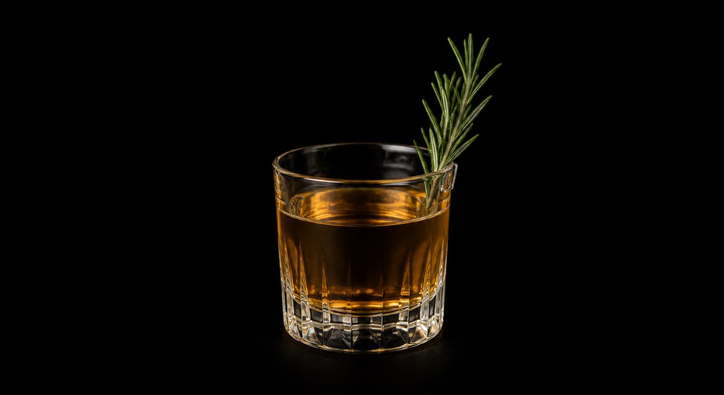 Hotel D'Alsace cocktail on a dark studio background