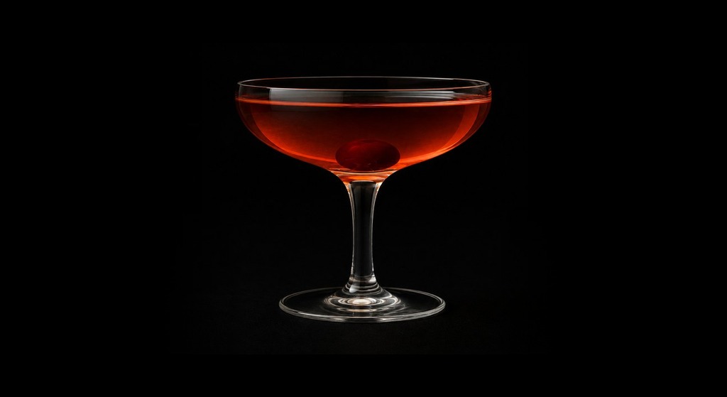 Hotel Plaza Cocktail cocktail on a dark studio background