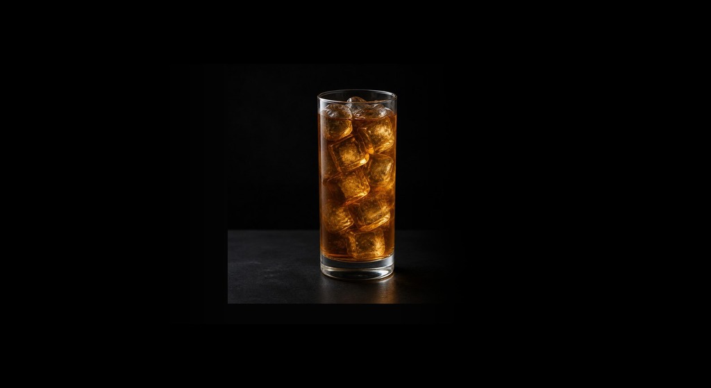 Ice Pick cocktail on a dark studio background
