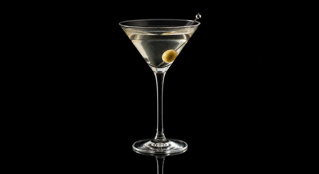 Imperial Martini cocktail on a dark studio background