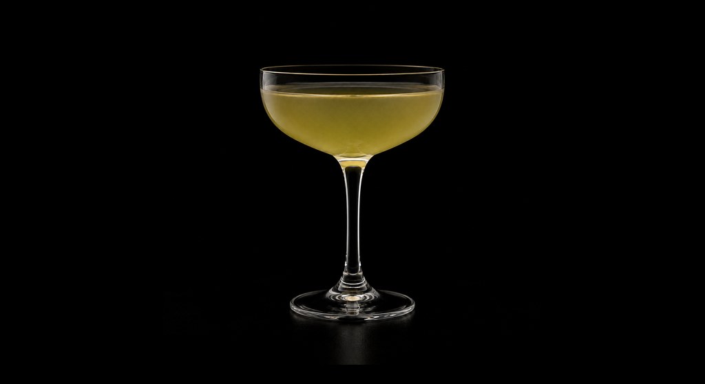 Improved Genever Cocktail cocktail on a dark studio background