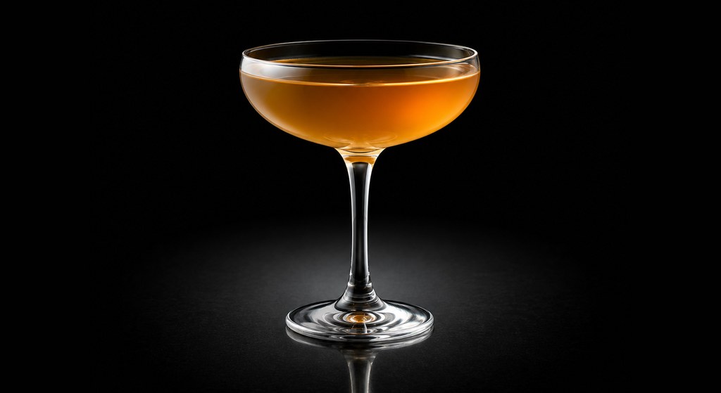Improved Scotch Sling cocktail on a dark studio background