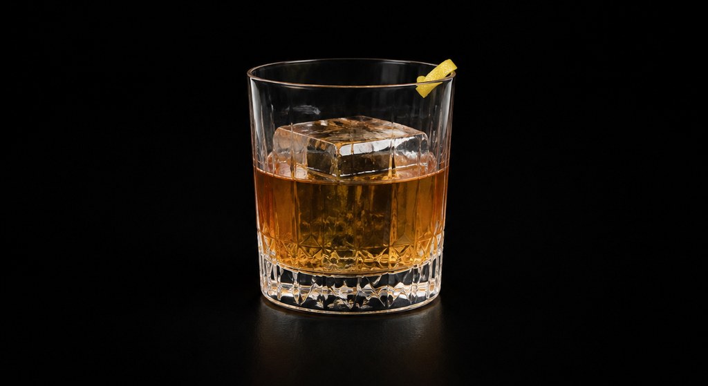 Into the Wild cocktail on a dark studio background