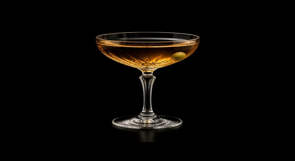 Irish Whiskey Cocktail cocktail on a dark studio background