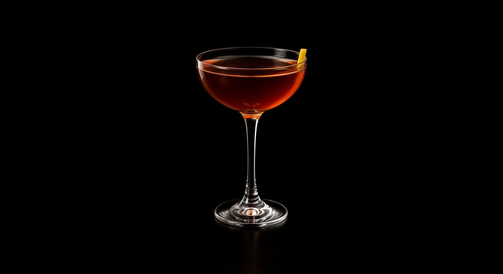 Iron Horse cocktail on a dark studio background