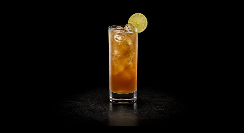 Italian Buck cocktail on a dark studio background