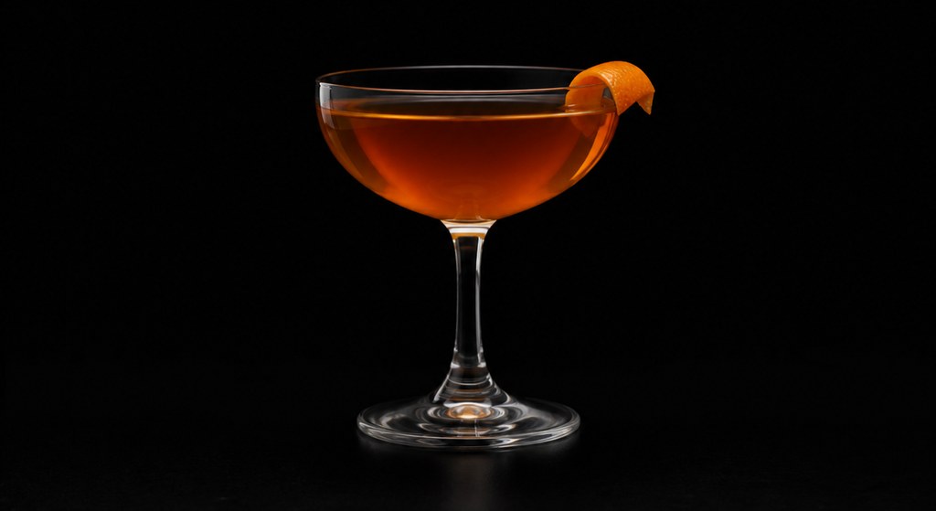 Italian Exit cocktail on a dark studio background