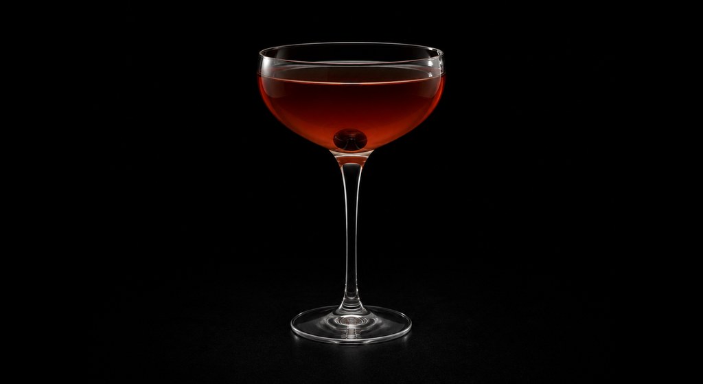 IVO cocktail on a dark studio background