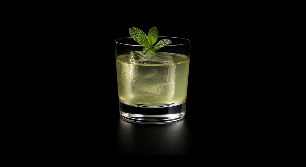 Izumi Pimm cocktail on a dark studio background