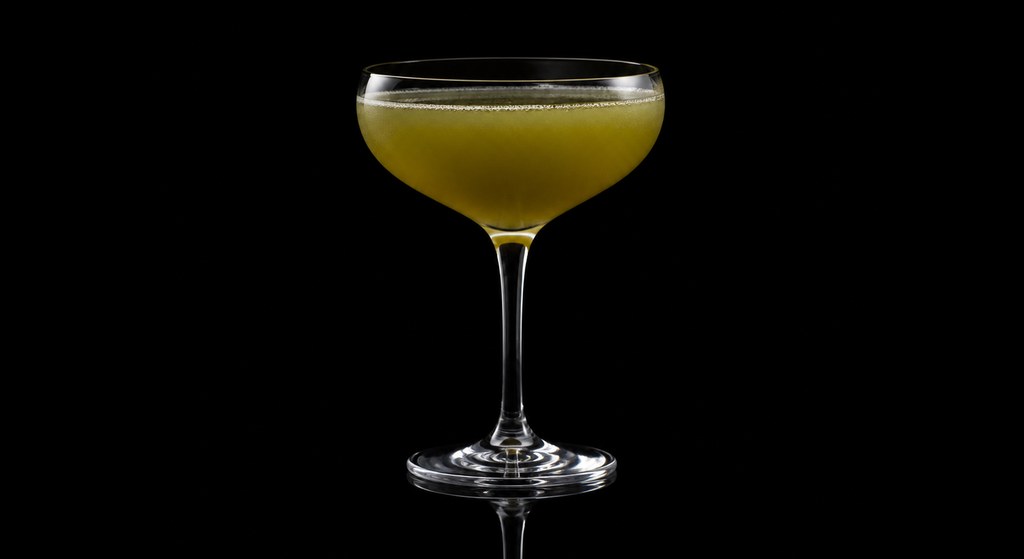 Jägerita cocktail on a dark studio background