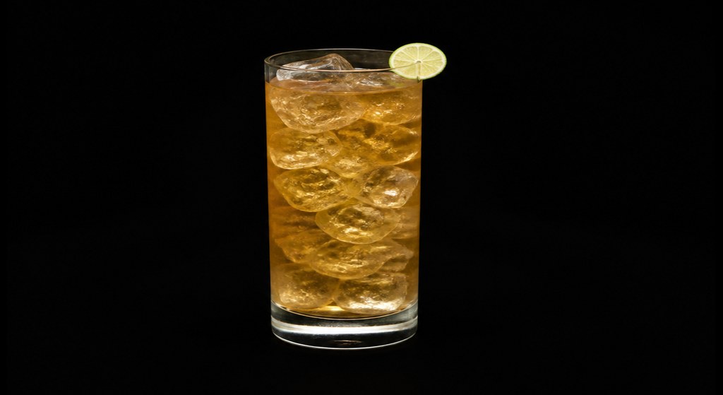 Jamaican Ginger cocktail on a dark studio background
