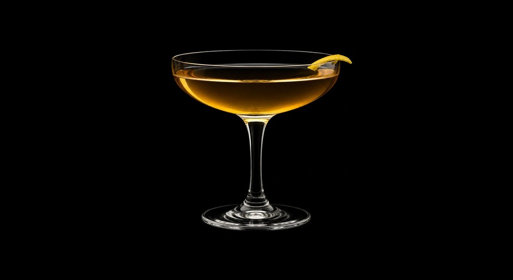 Japanese cocktail on a dark studio background