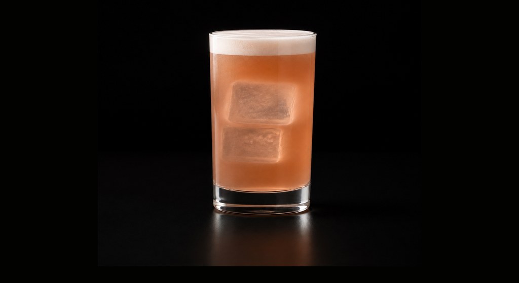 Japanese Fizz cocktail on a dark studio background