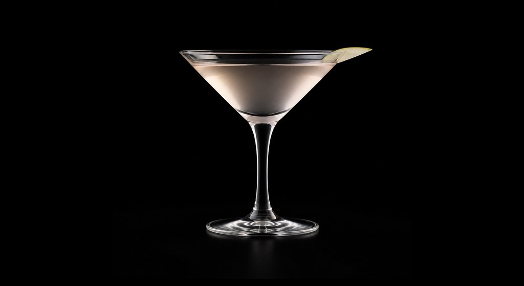 Japanese Pear cocktail on a dark studio background