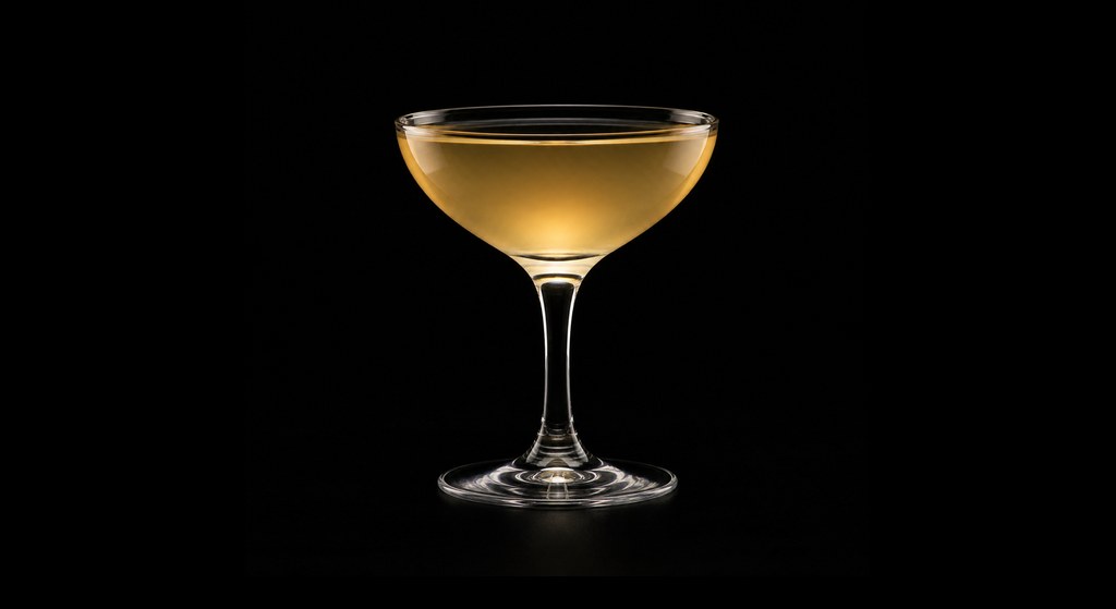 Jet Pilot Clarified Milk Punch cocktail on a dark studio background