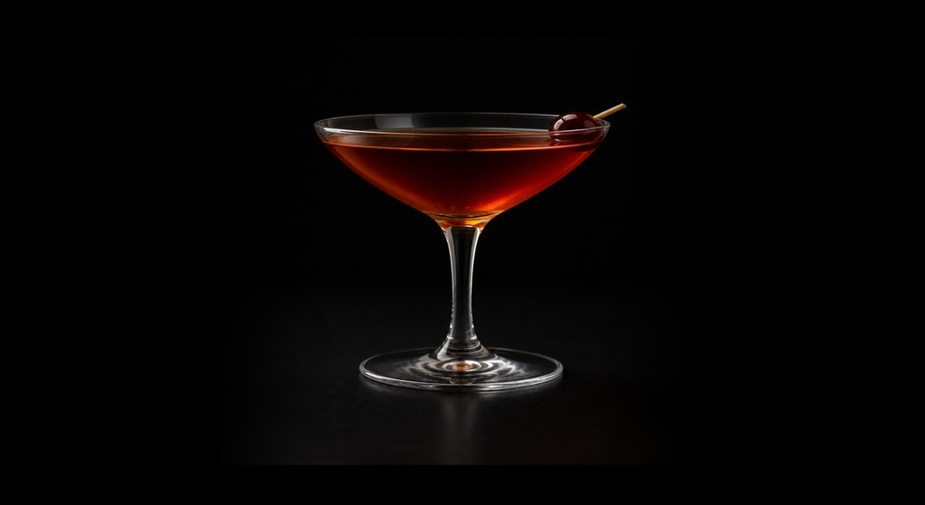 Jockey Club cocktail on a dark studio background