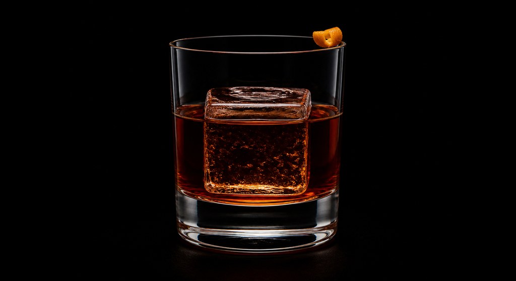 John Lecarre cocktail on a dark studio background
