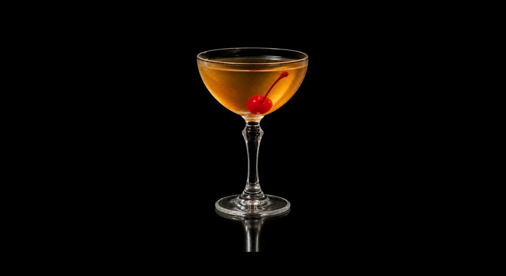 Journalist cocktail on a dark studio background