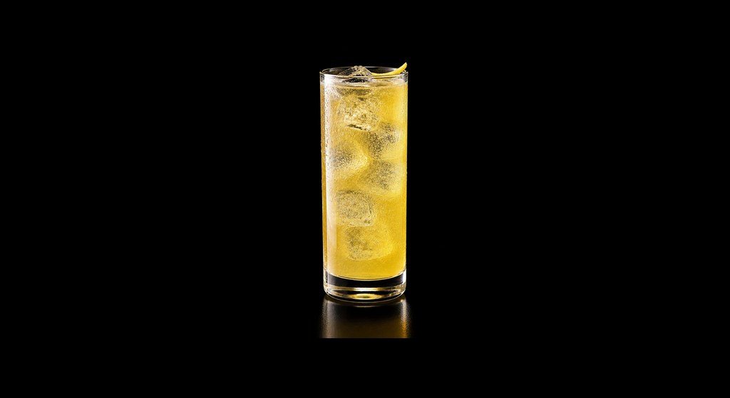 Journey Non-Taken cocktail on a dark studio background