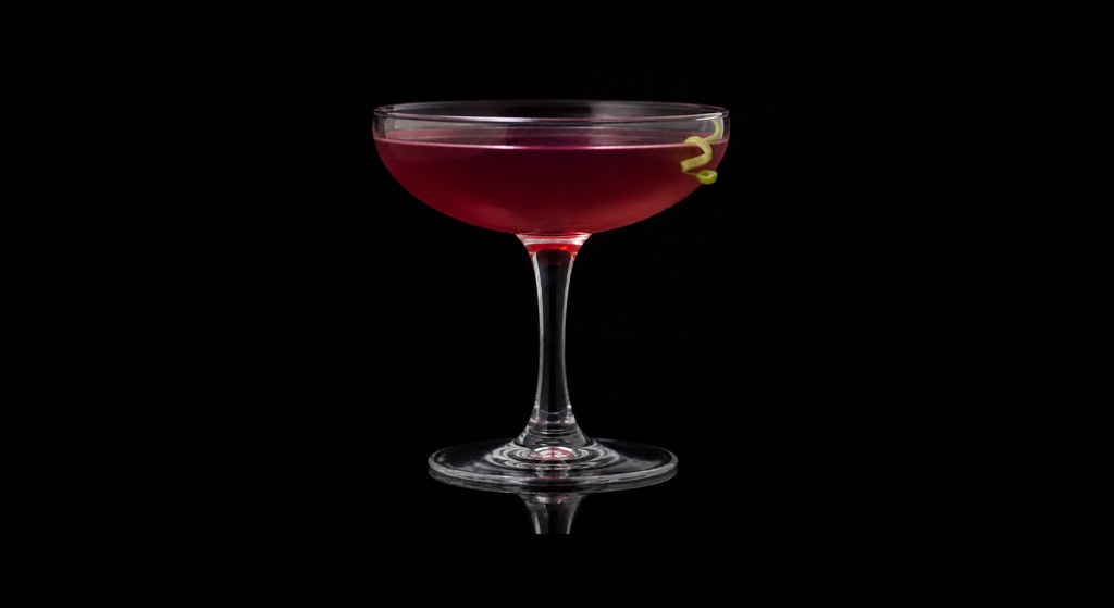 Juan & Jeanne cocktail on a dark studio background