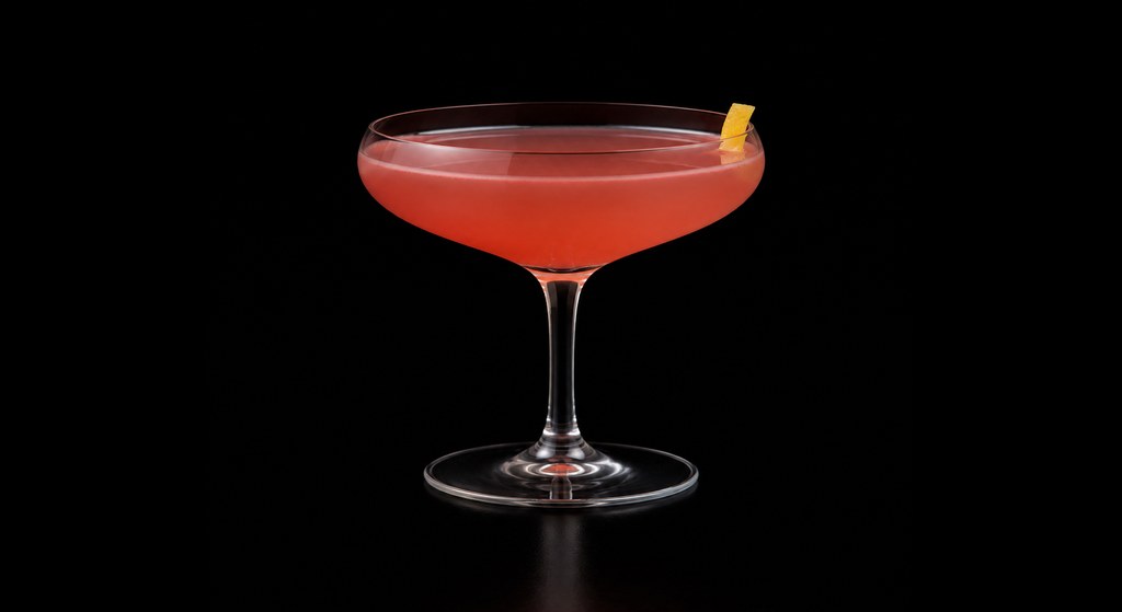 Kawahori cocktail on a dark studio background