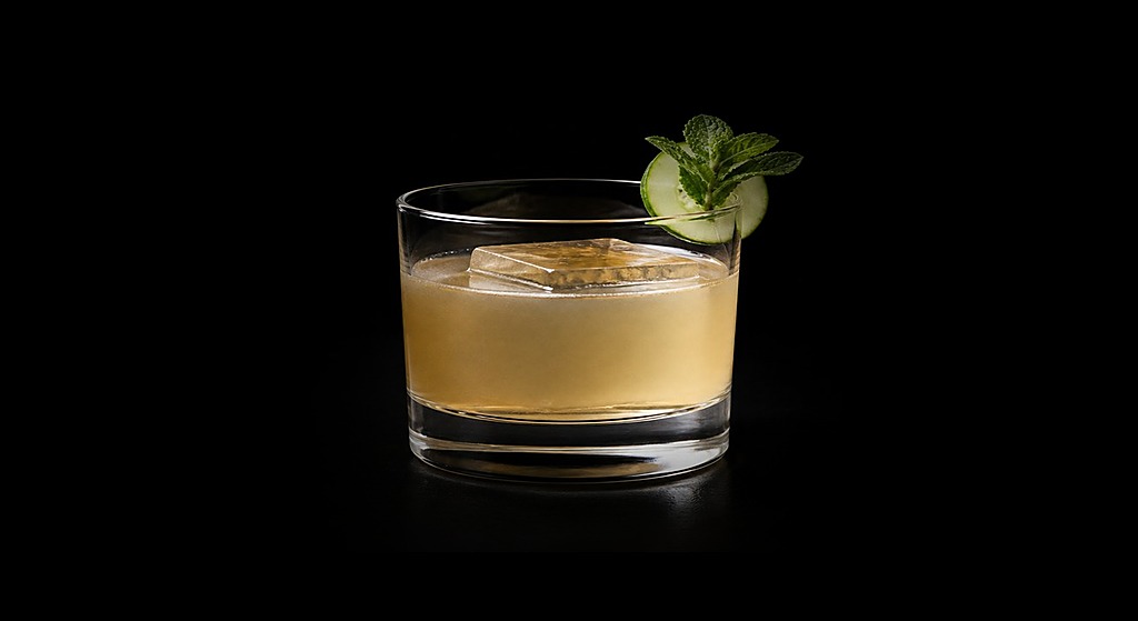 Kentucky Maid cocktail on a dark studio background