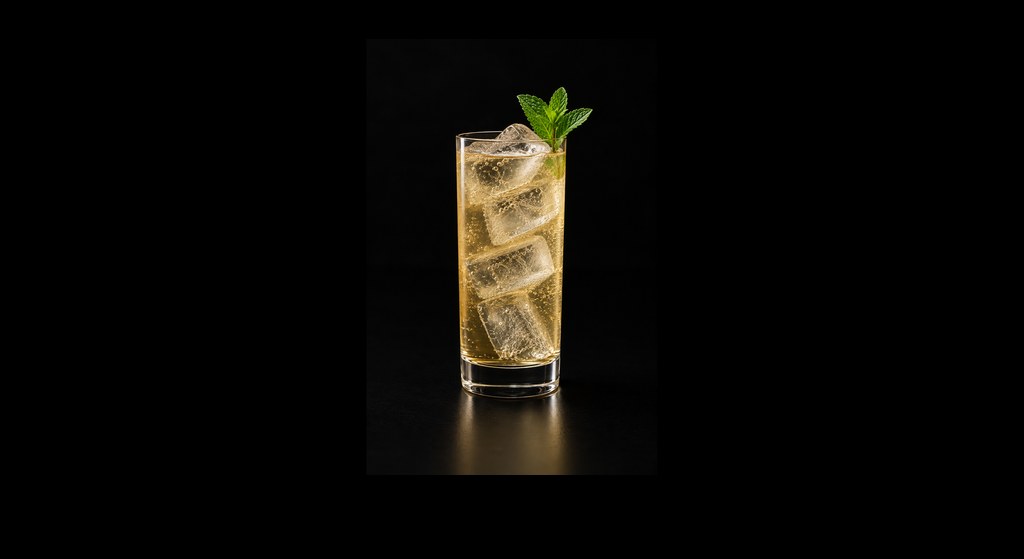 Killiecrankie Whisky Highball cocktail on a dark studio background