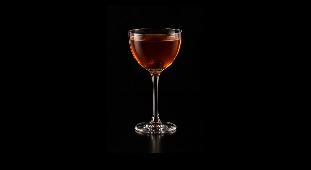 Kings County cocktail on a dark studio background