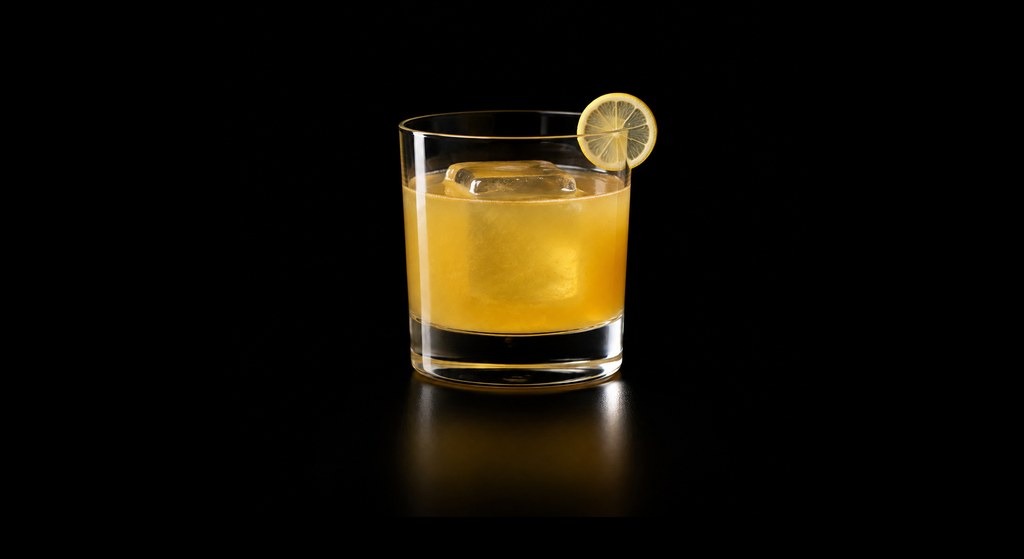 Lady Killer cocktail on a dark studio background