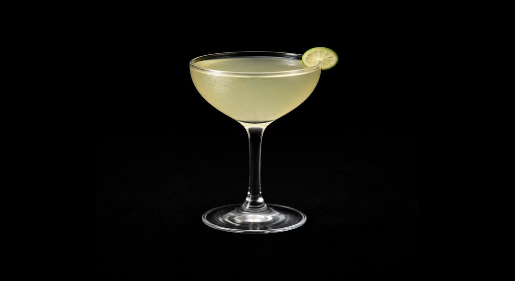 Larkwood cocktail on a dark studio background