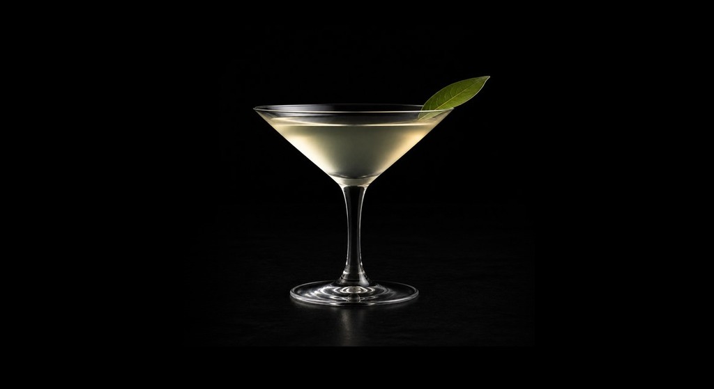 Laurel Martini cocktail on a dark studio background