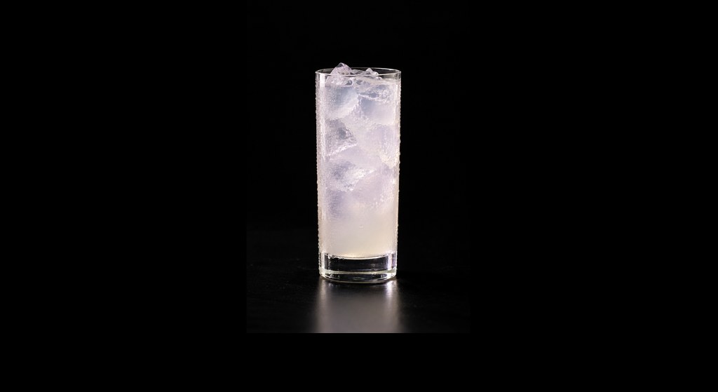 Lavender Lemonade Mocktail cocktail on a dark studio background